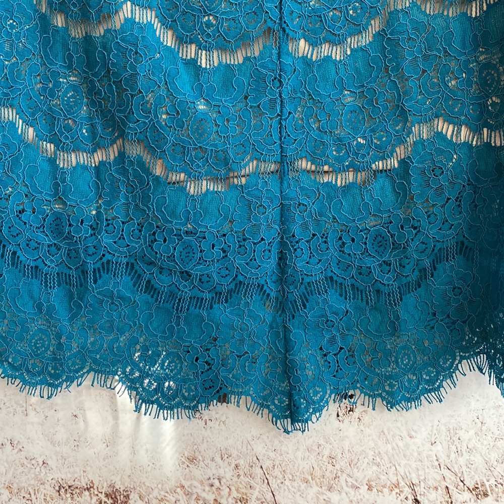 NWT LOVE FIRE Teal Lace, Lined Sleeveless Shirt Top Blouse Boho Blouse - Picture 8 of 9